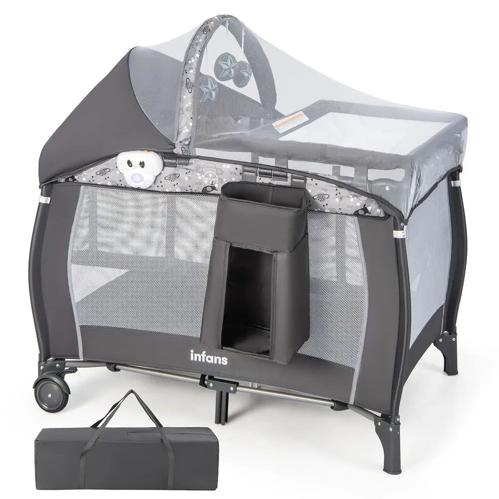 Baby Nursery Hamper - All-in-One Portable Baby Playard with Bassinet,