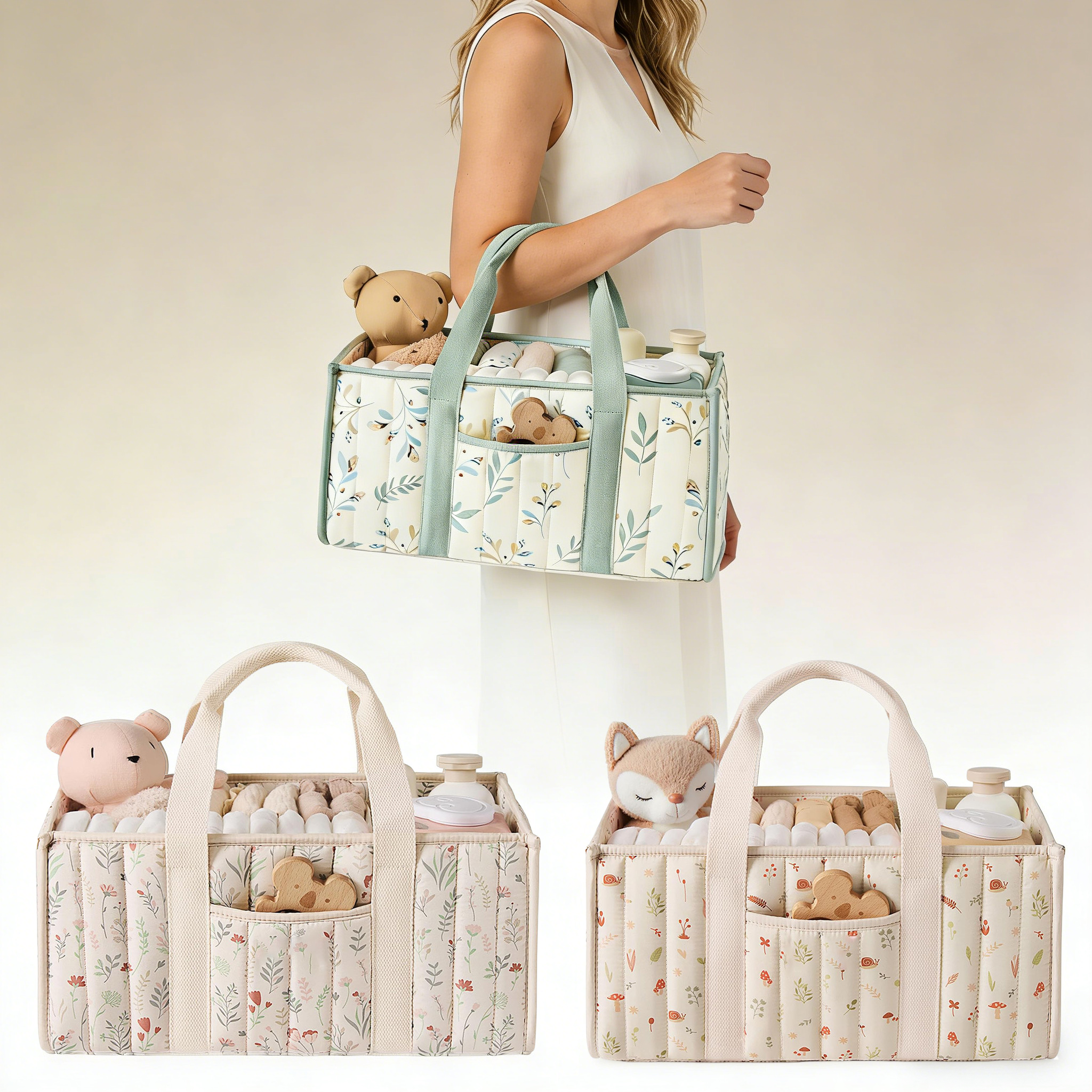 Baby Nursery Organiser - Diaper Caddy Organizer, Stylish Nursery Storage