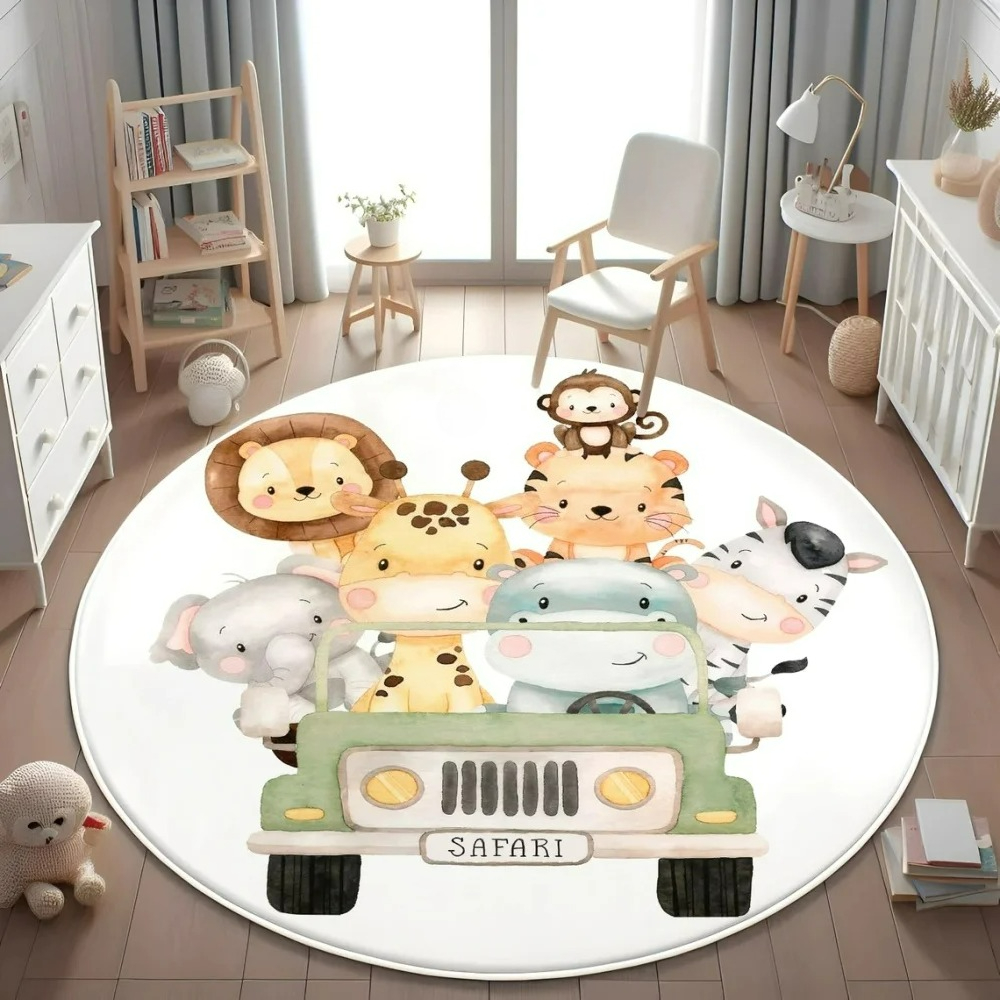 Baby Nursery Rug - Wild Safari Animal Floor Mat Giraffe