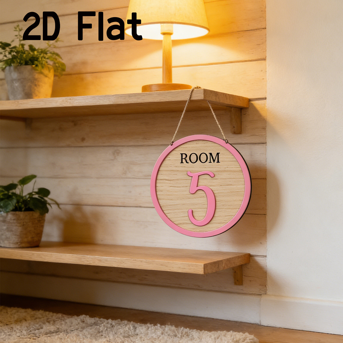 Baby Nursery Wall Decor - 1Pc Cutom Pink Room Number Wooden