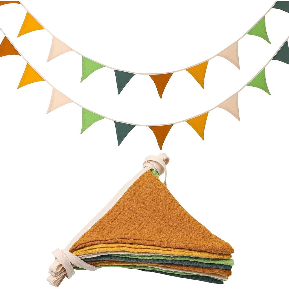 Baby Nursery Vintage Decor - 7.75ft Vintage-Colored Pennant Banners for Playroom,