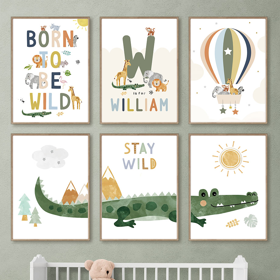 Baby Nursery Needs - Crocodile Balloon Lion Elephant Giraffe Nordic