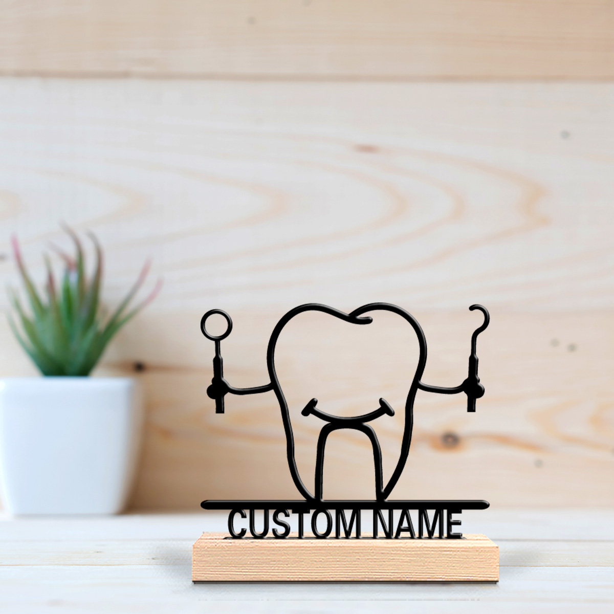 Baby Nursery Accent Wall - 1pc Cute Personalized Custom Teeth Metal