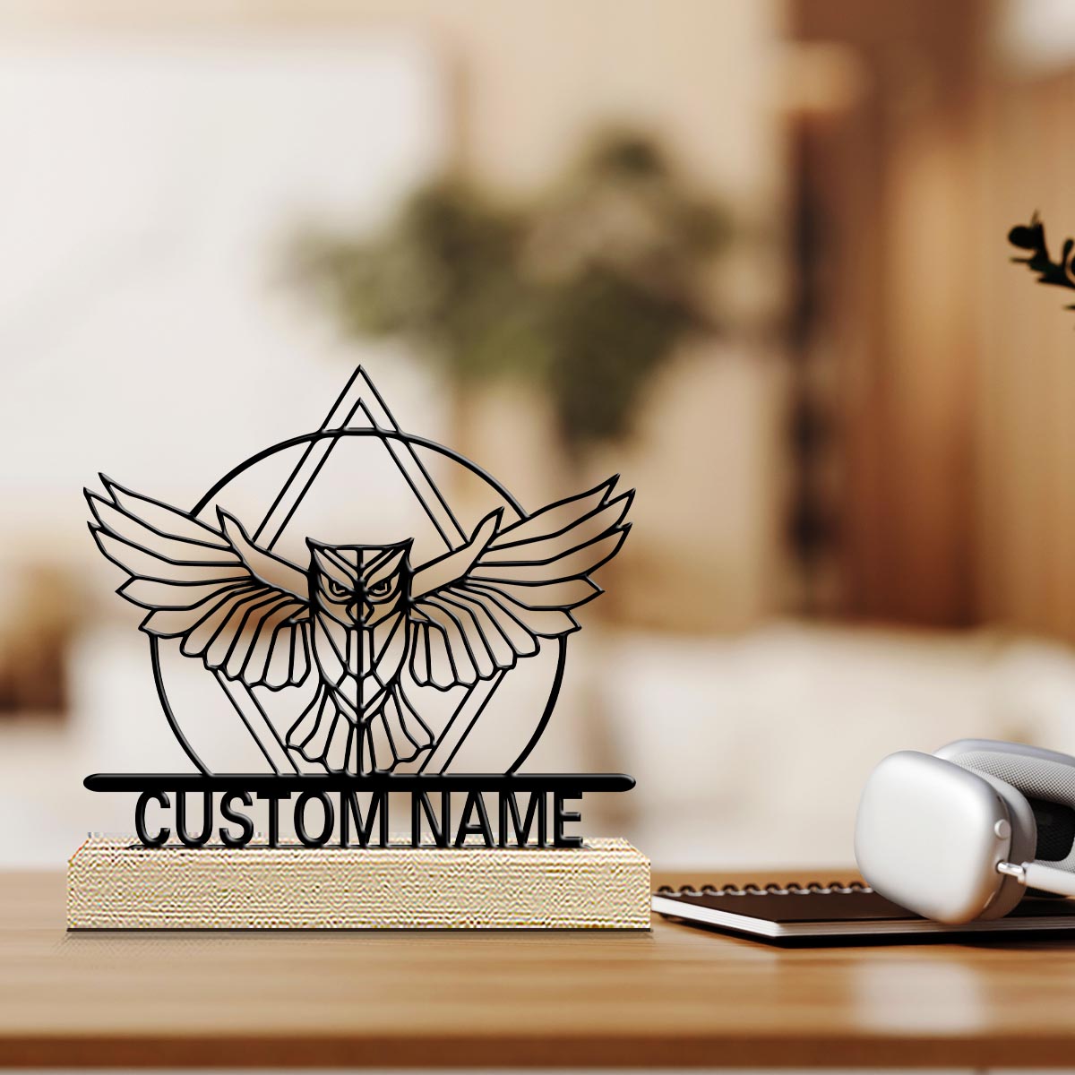Baby Nursery Accent Wall - 1pc Romantic Personalized Custom Owl Metal