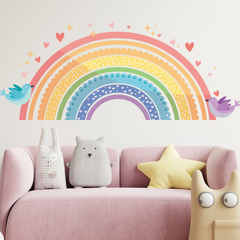 Baby Nursery Needs - Colorful Rainbow Bird Love Wall Stickers