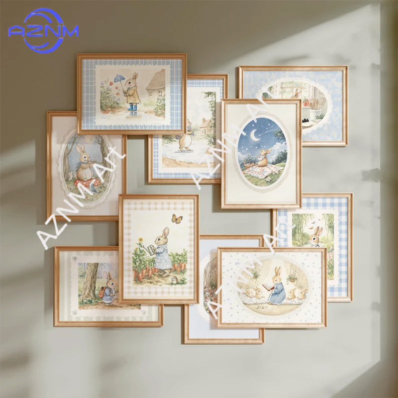 Vintage Boho Blue Plaid Rabbit - Baby Nursery Vintage Decor incelemesi ve fiyatı