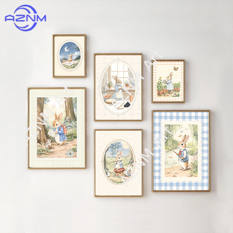 Vintage Boho Blue Plaid Rabbit - Baby Nursery Vintage Decor incelemesi ve fiyatı