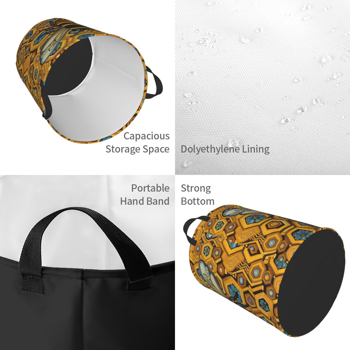 Bee And Honeycomb Print Laundr - Baby Nursery Hamper incelemesi ve fiyatı