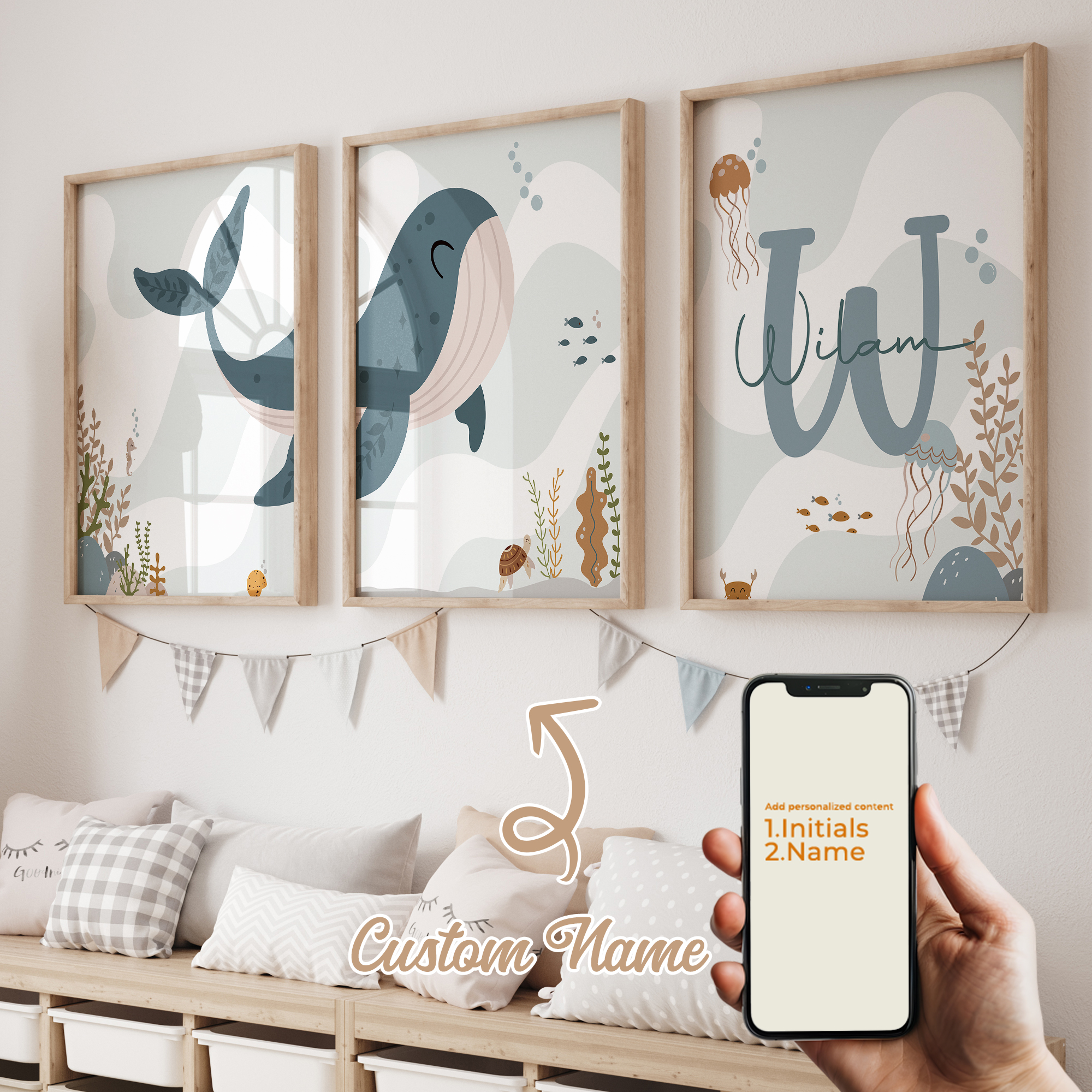 3pcs Personalized Custom Name  - Baby Nursery Wall Decor incelemesi ve fiyatı