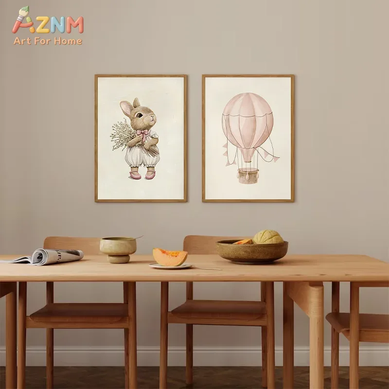 AZNM Boho Bunny Hot Air Balloo - Baby Nursery Vintage Decor incelemesi ve fiyatı