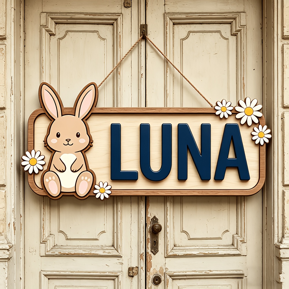 Customizable Bunny & Daisy Woo - Baby Nursery Accent Wall incelemesi ve fiyatı