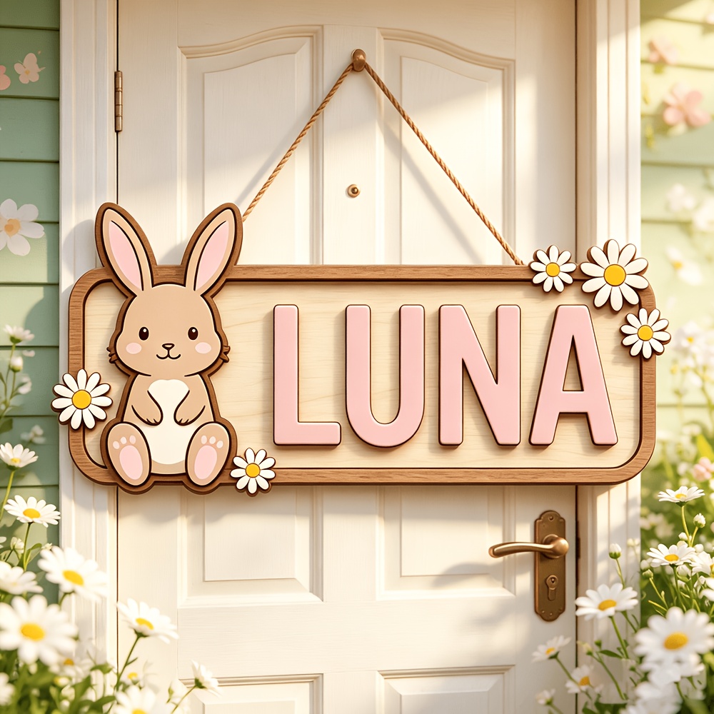 Customizable Bunny & Daisy Woo - Baby Nursery Accent Wall incelemesi ve fiyatı
