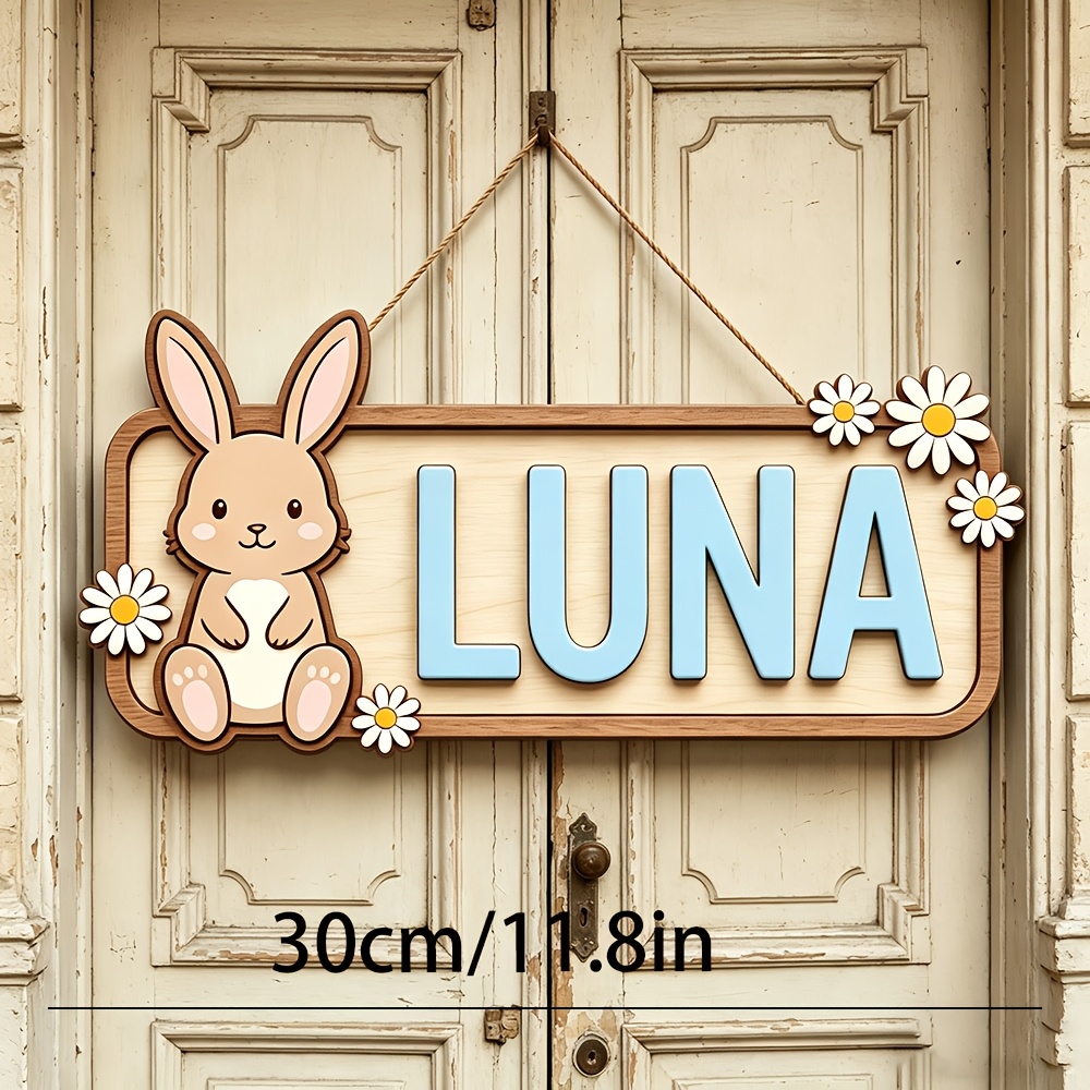 Customizable Bunny & Daisy Woo - Baby Nursery Accent Wall incelemesi ve fiyatı