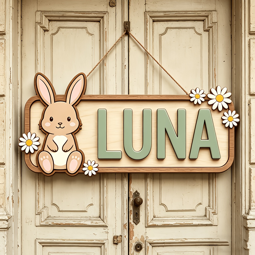 Customizable Bunny & Daisy Woo - Baby Nursery Accent Wall incelemesi ve fiyatı