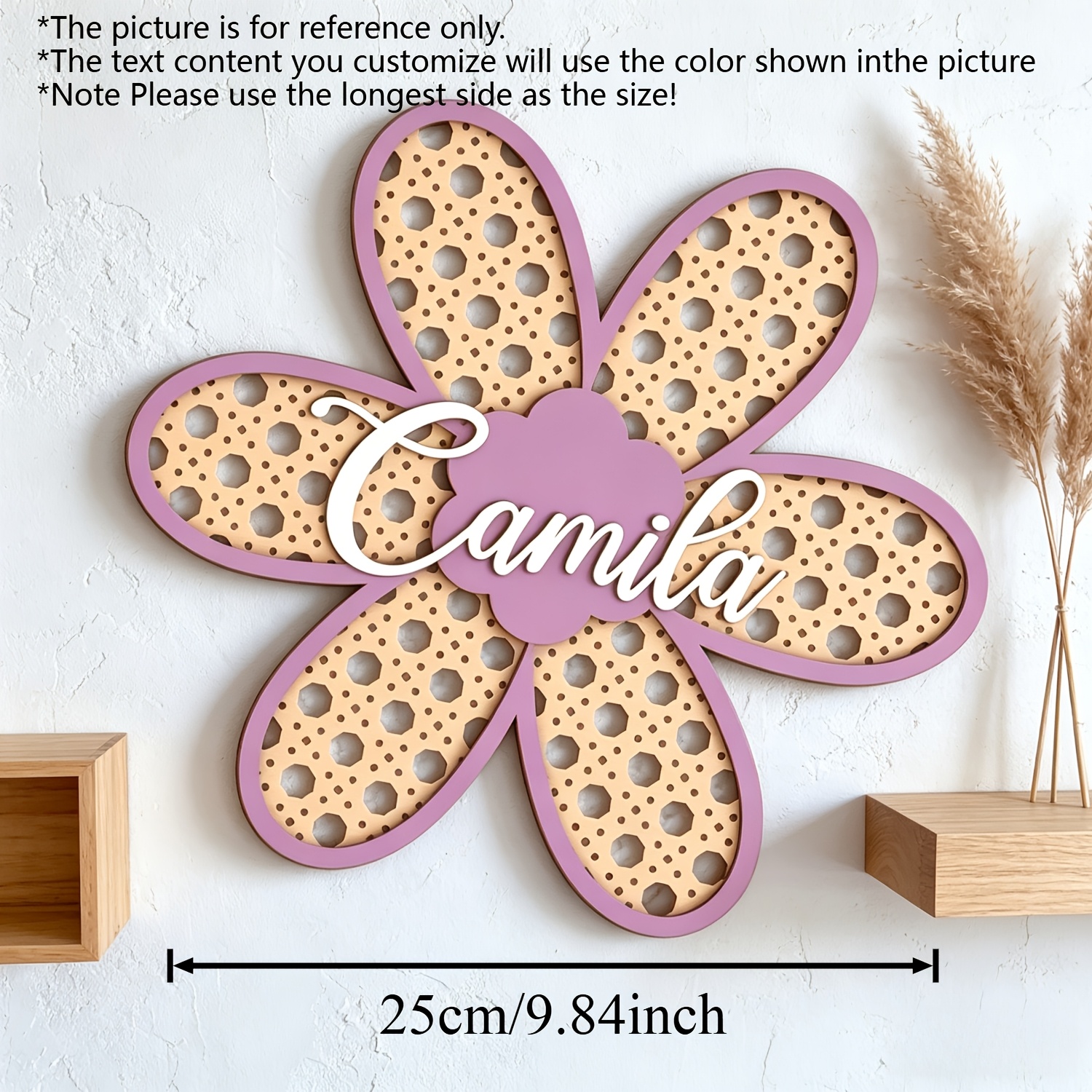 Personalized Boho Rattan Flowe - Baby Nursery Name incelemesi ve fiyatı