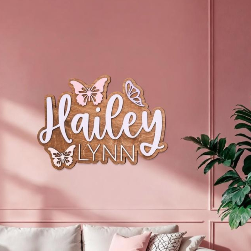 Personalized Butterfly Accent  - Baby Nursery Accent Wall incelemesi ve fiyatı