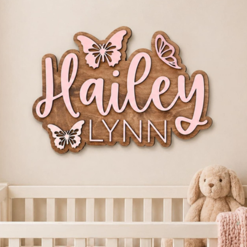 Personalized Butterfly Accent  - Baby Nursery Accent Wall incelemesi ve fiyatı