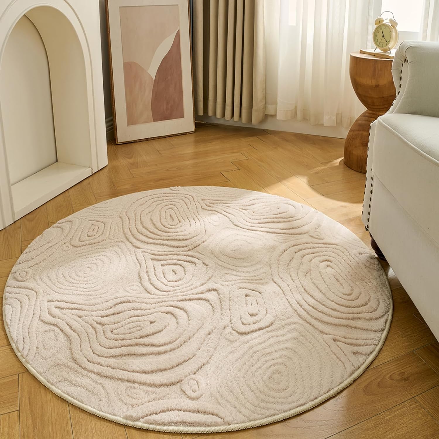 3D Geometric Round Rug – Soft  - Baby Nursery Rug incelemesi ve fiyatı