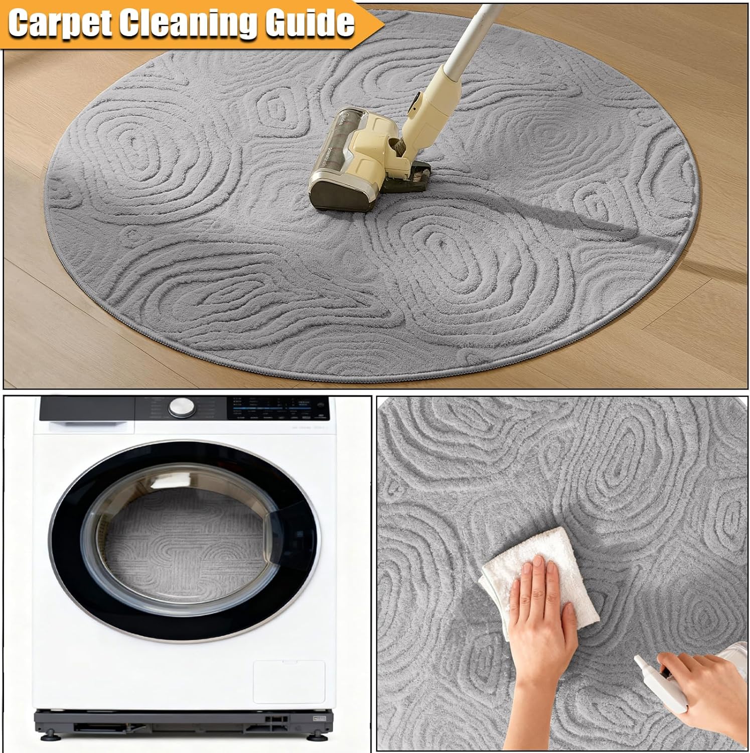3D Geometric Round Rug – Soft  - Baby Nursery Rug incelemesi ve fiyatı