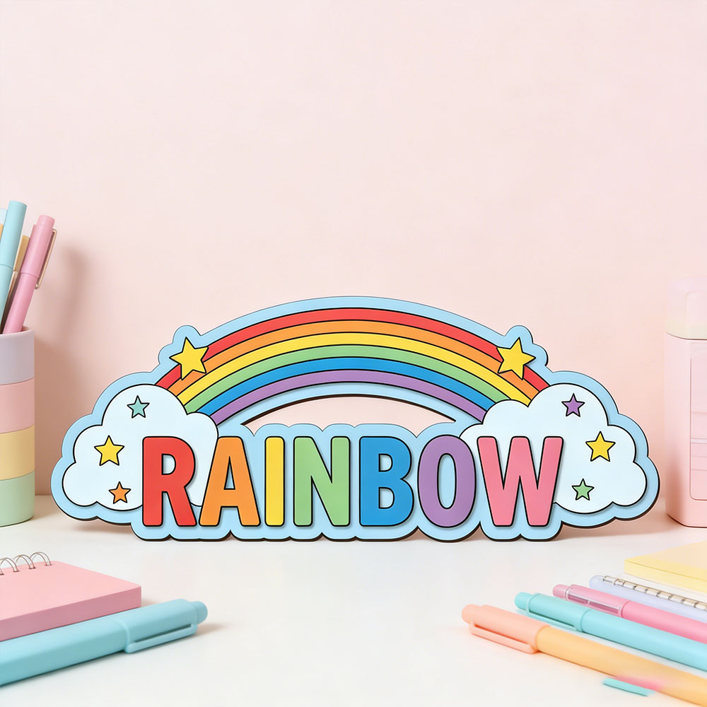 Custom Rainbow Cloud Star Name - Baby Nursery Name incelemesi ve fiyatı