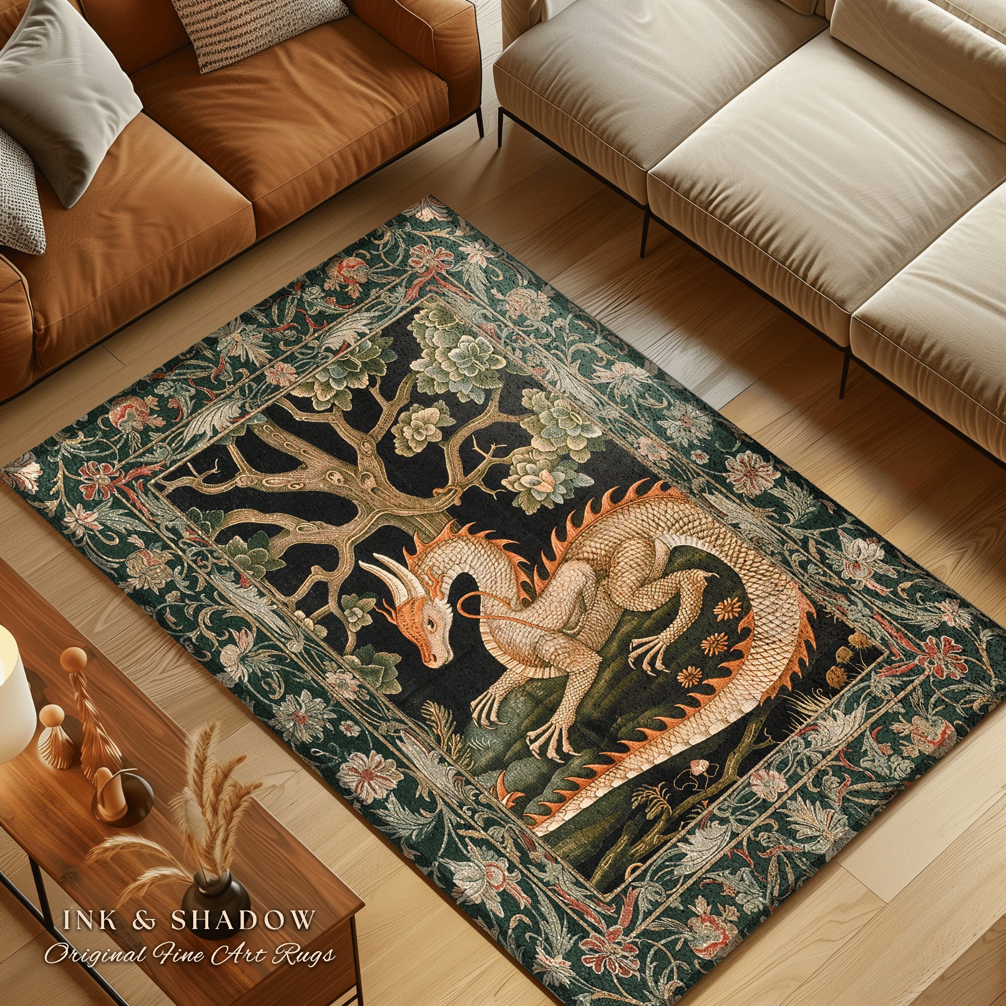 Enchanted Woods Dragon Rug Med - Baby Nursery Rug incelemesi ve fiyatı