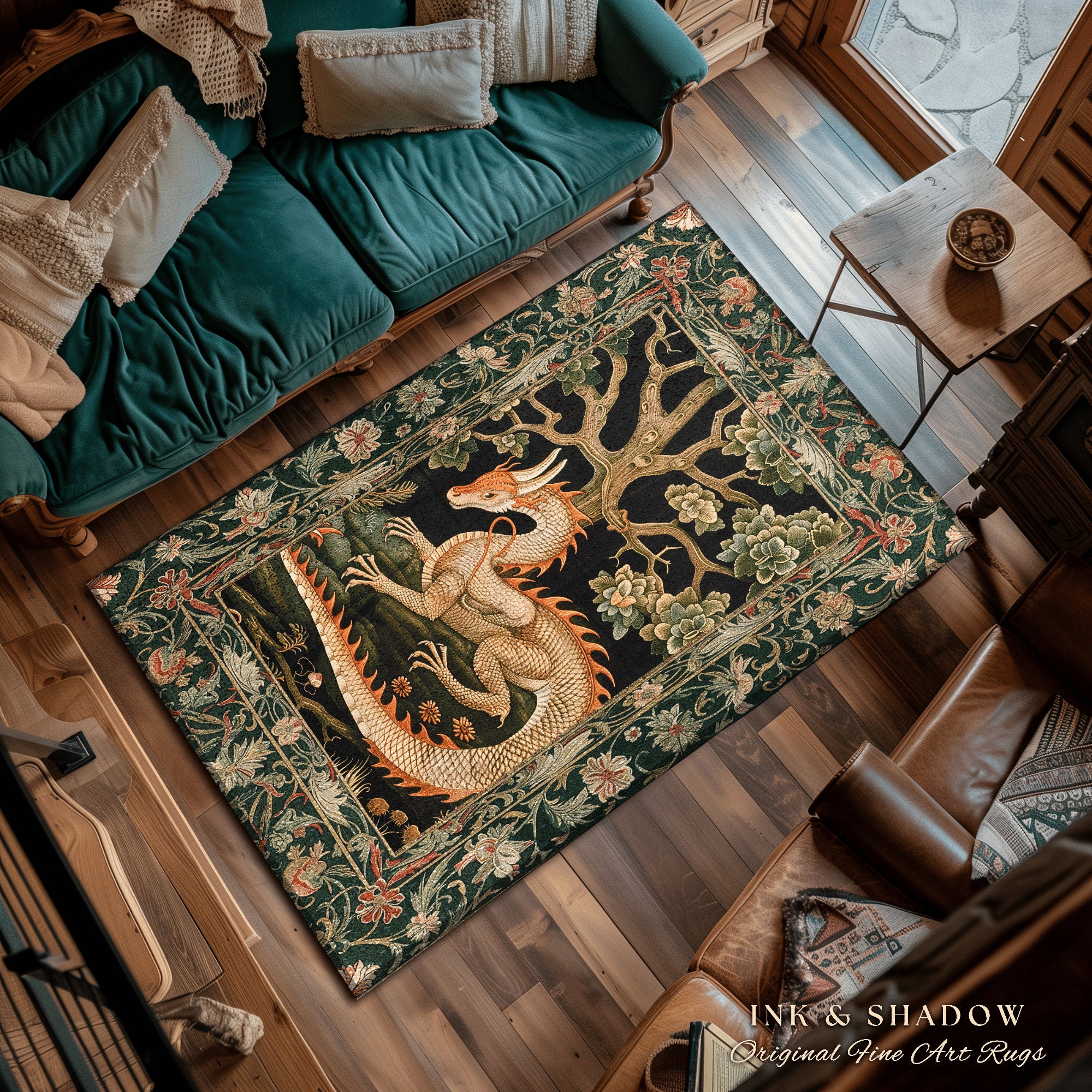 Enchanted Woods Dragon Rug Med - Baby Nursery Rug incelemesi ve fiyatı