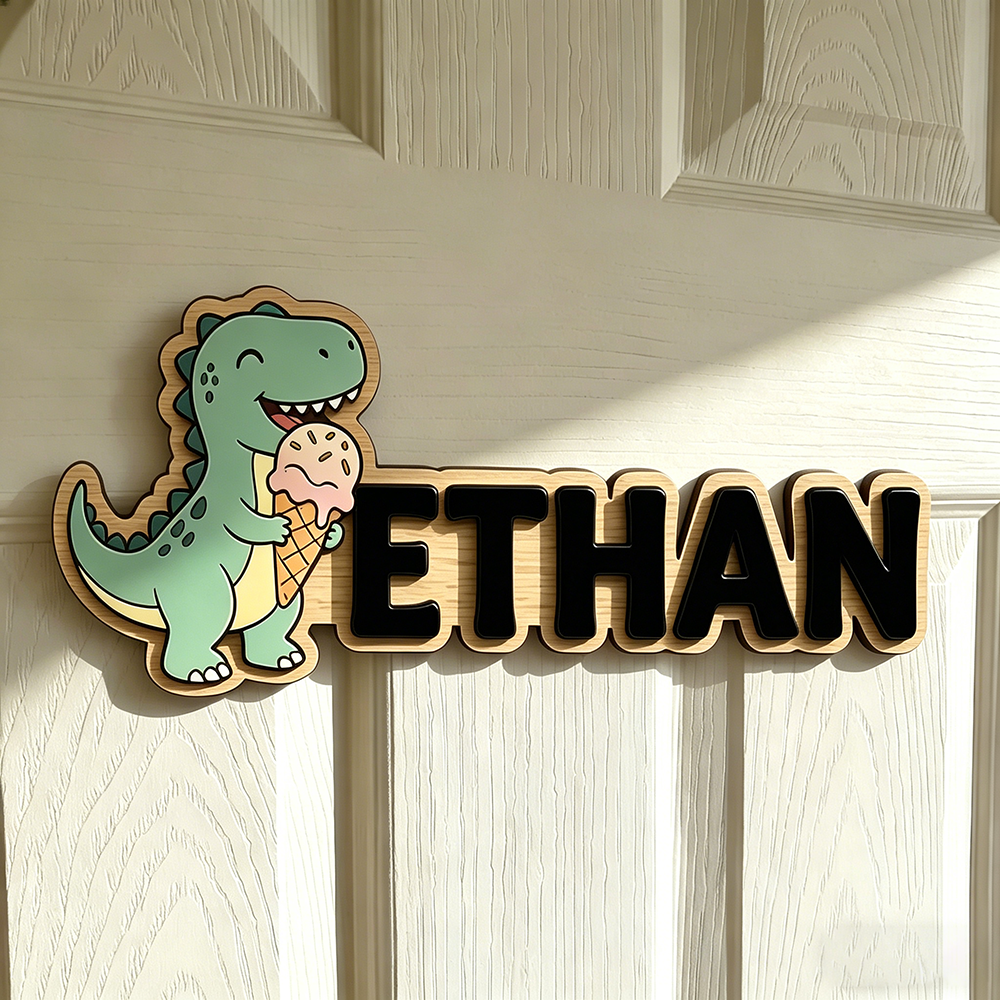 Whimsical Ice Cream Dinosaur C - Baby Nursery Wall Decor incelemesi ve fiyatı