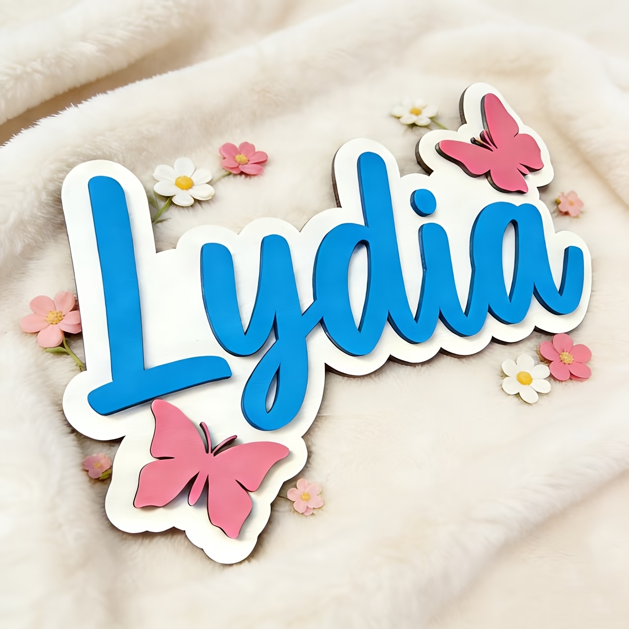 Personalized Blue & Pink Butte - Baby Nursery Name incelemesi ve fiyatı