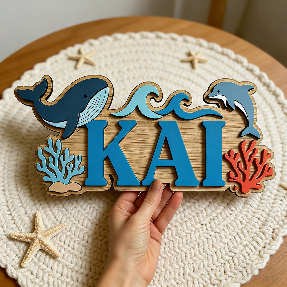 Ocean Whale Dolphin Themed Cus - Baby Nursery Under The Sea Theme incelemesi ve fiyatı