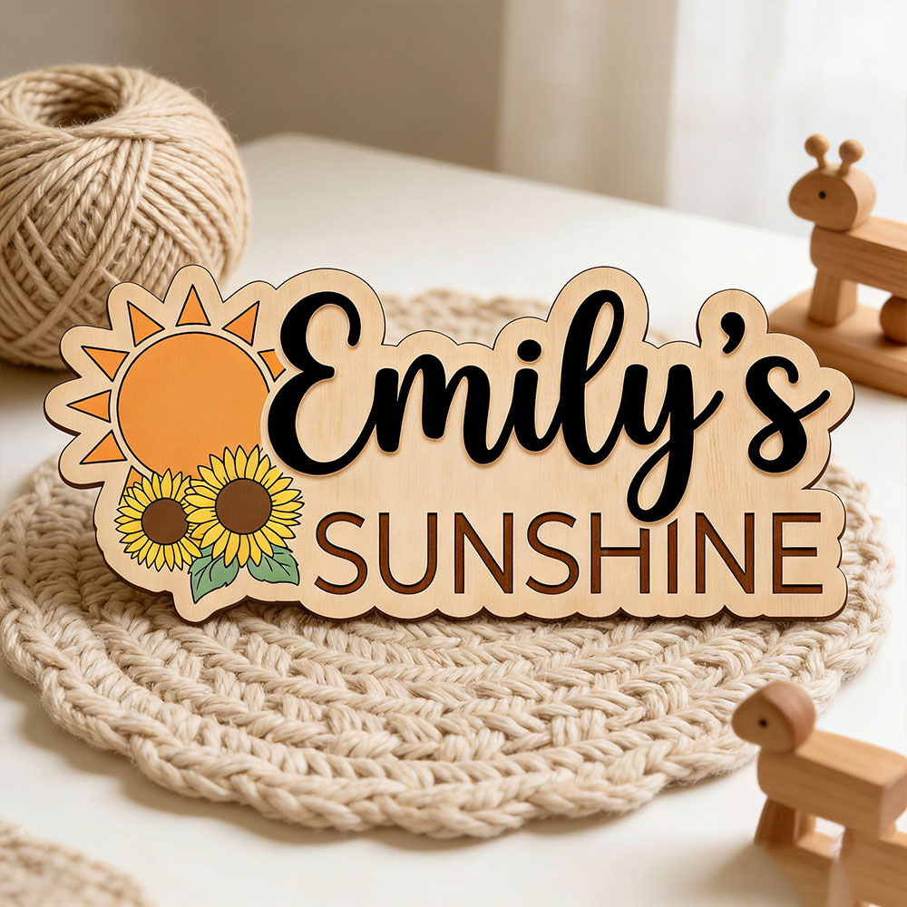 Sunflower Sunshine Themed Cust - Baby Nursery Name incelemesi ve fiyatı