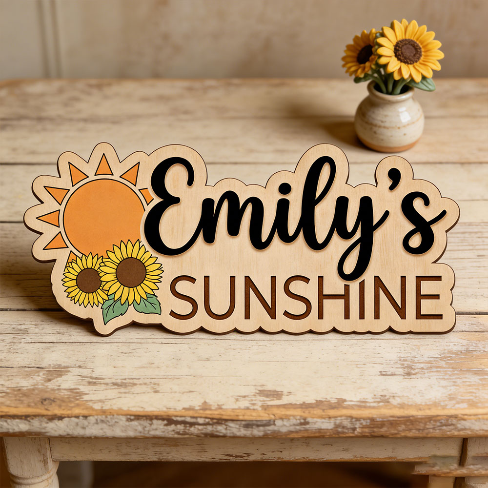 Sunflower Sunshine Themed Cust - Baby Nursery Name incelemesi ve fiyatı