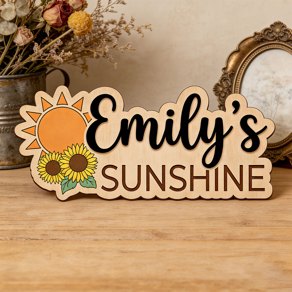 Sunflower Sunshine Themed Cust - Baby Nursery Name incelemesi ve fiyatı