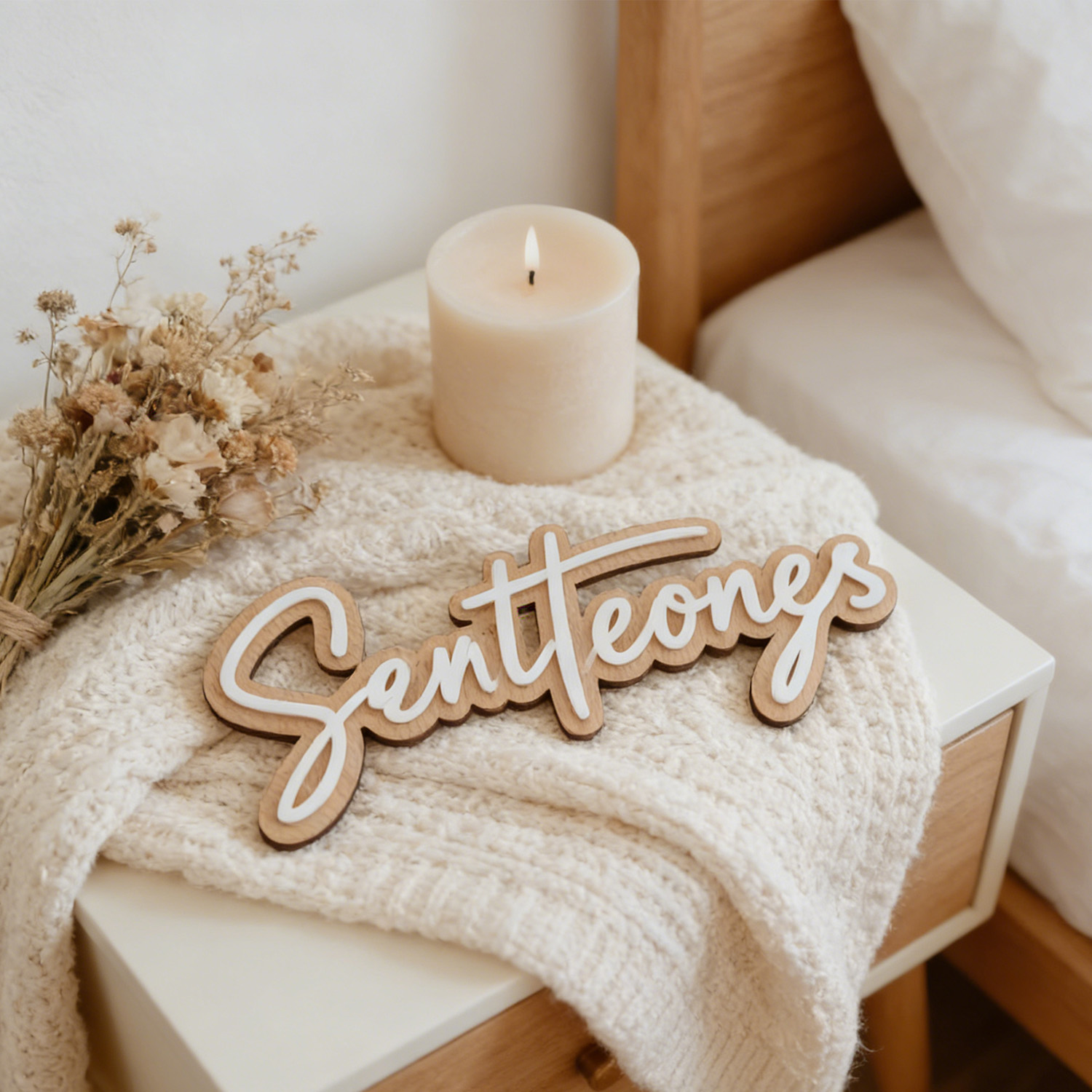 1Pc Custom Name Cute White Woo - Baby Nursery Wall Decor incelemesi ve fiyatı