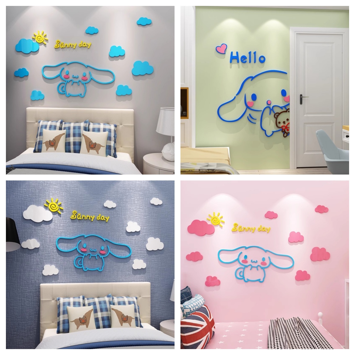 Sanrio Stickers Acrylic Layout - Baby Nursery Wall Decor incelemesi ve fiyatı