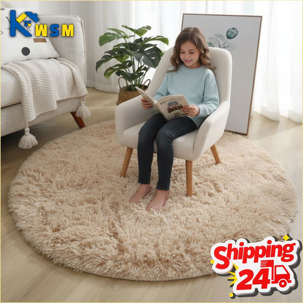 Super Soft Fluffy Round Rug Pl - Baby Nursery Rug incelemesi ve fiyatı