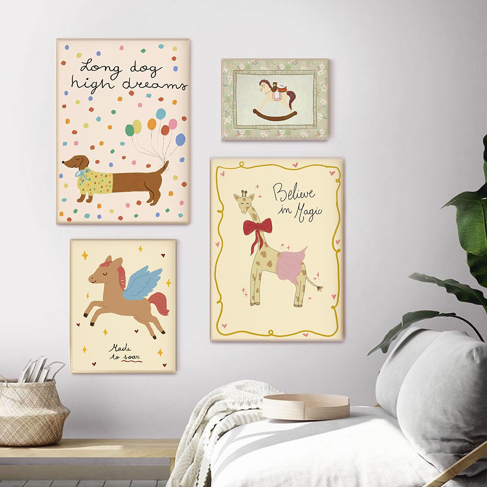 Vintage Rocking Horse Giraffe  - Baby Nursery Vintage Decor incelemesi ve fiyatı