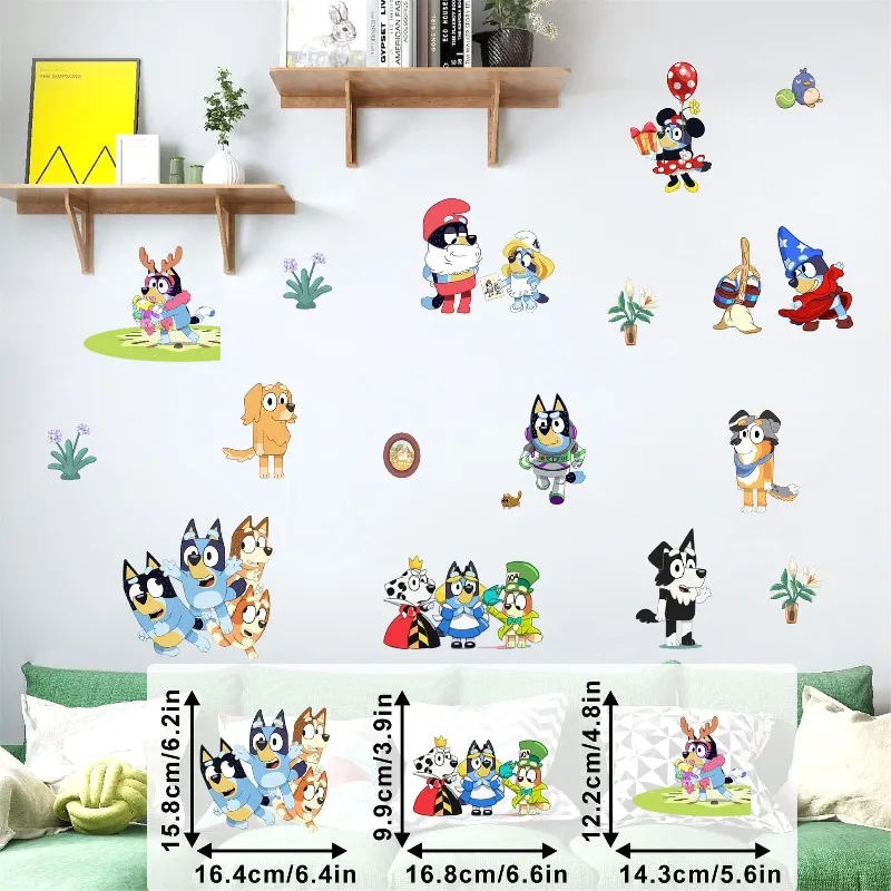 Bluey Cute Cartoon Anime Self- - Baby Nursery Wall Decor incelemesi ve fiyatı