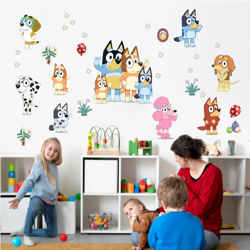 Bluey Cute Cartoon Anime Self- - Baby Nursery Wall Decor incelemesi ve fiyatı