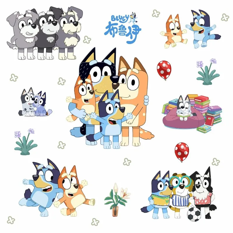 Bluey Cute Cartoon Anime Self- - Baby Nursery Wall Decor incelemesi ve fiyatı