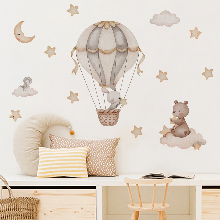 Watercolor Bear Hot Air Balloo - Baby Nursery Needs incelemesi ve fiyatı