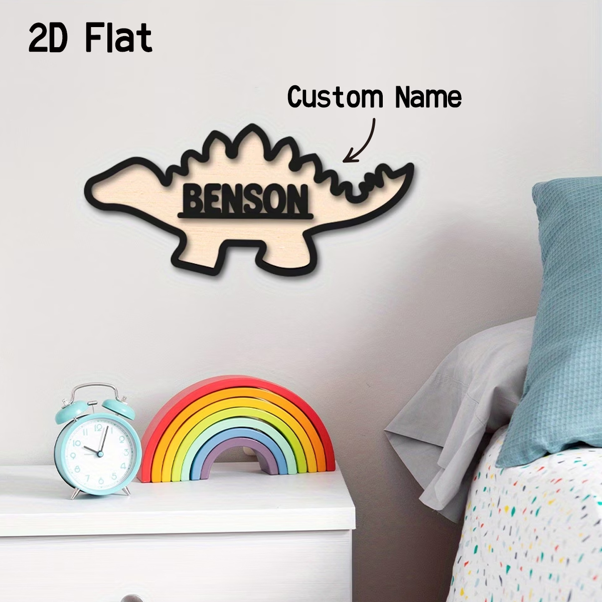 1Pc Cutom Dinosaur Wooden Acry - Baby Nursery Wall Decor incelemesi ve fiyatı
