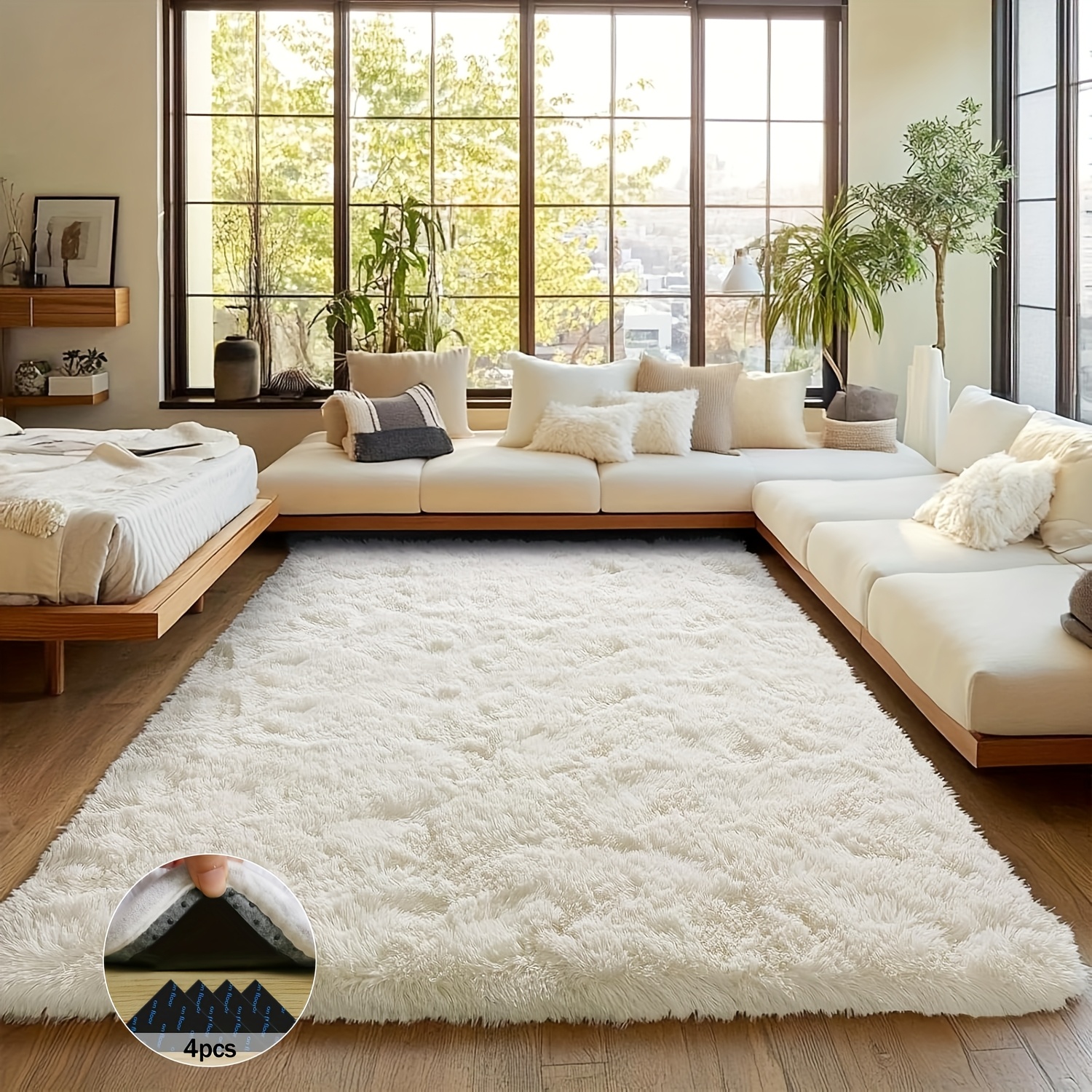 Off-White Soft Shaggy Non-Slip - Baby Nursery Rug incelemesi ve fiyatı