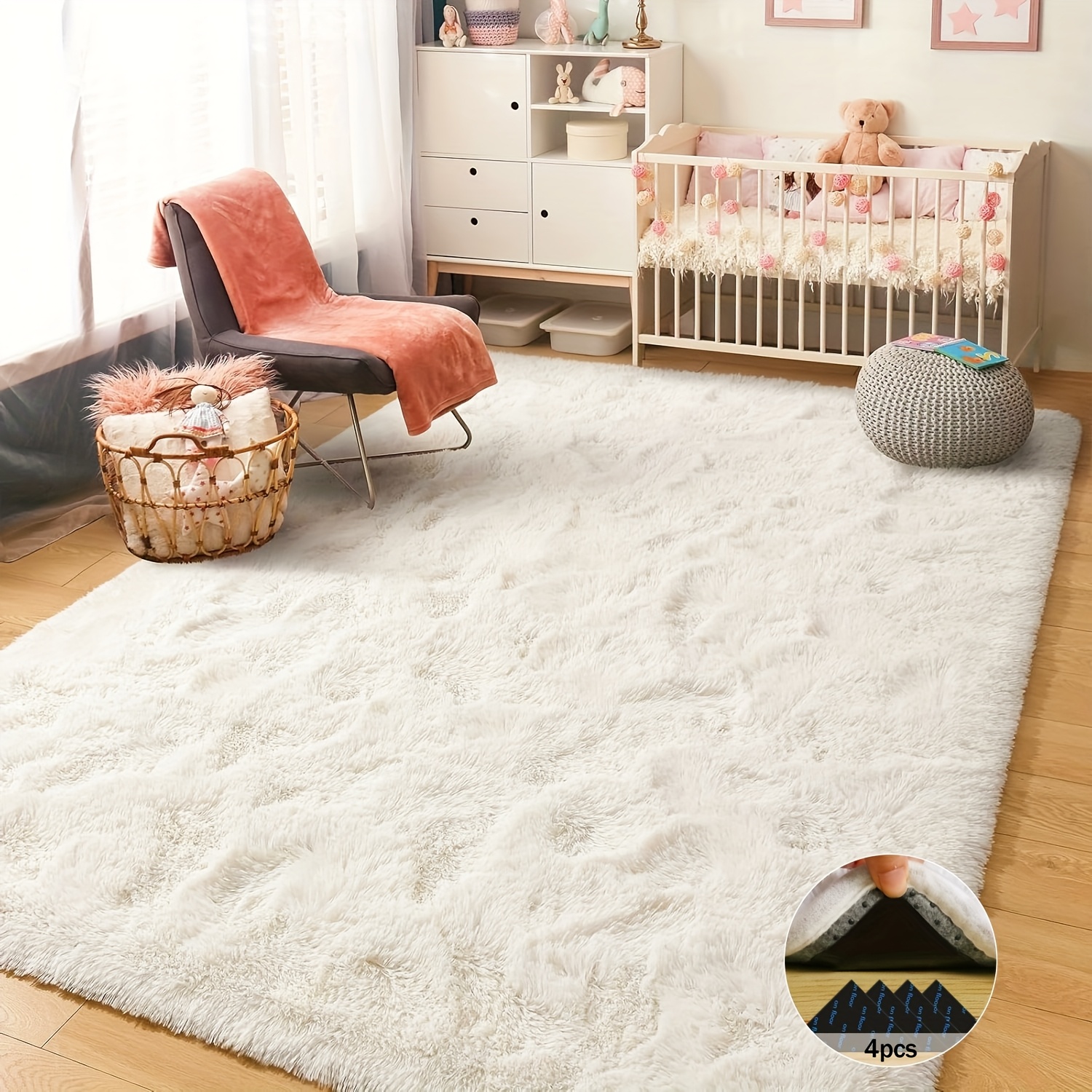 Off-White Soft Shaggy Non-Slip - Baby Nursery Rug incelemesi ve fiyatı
