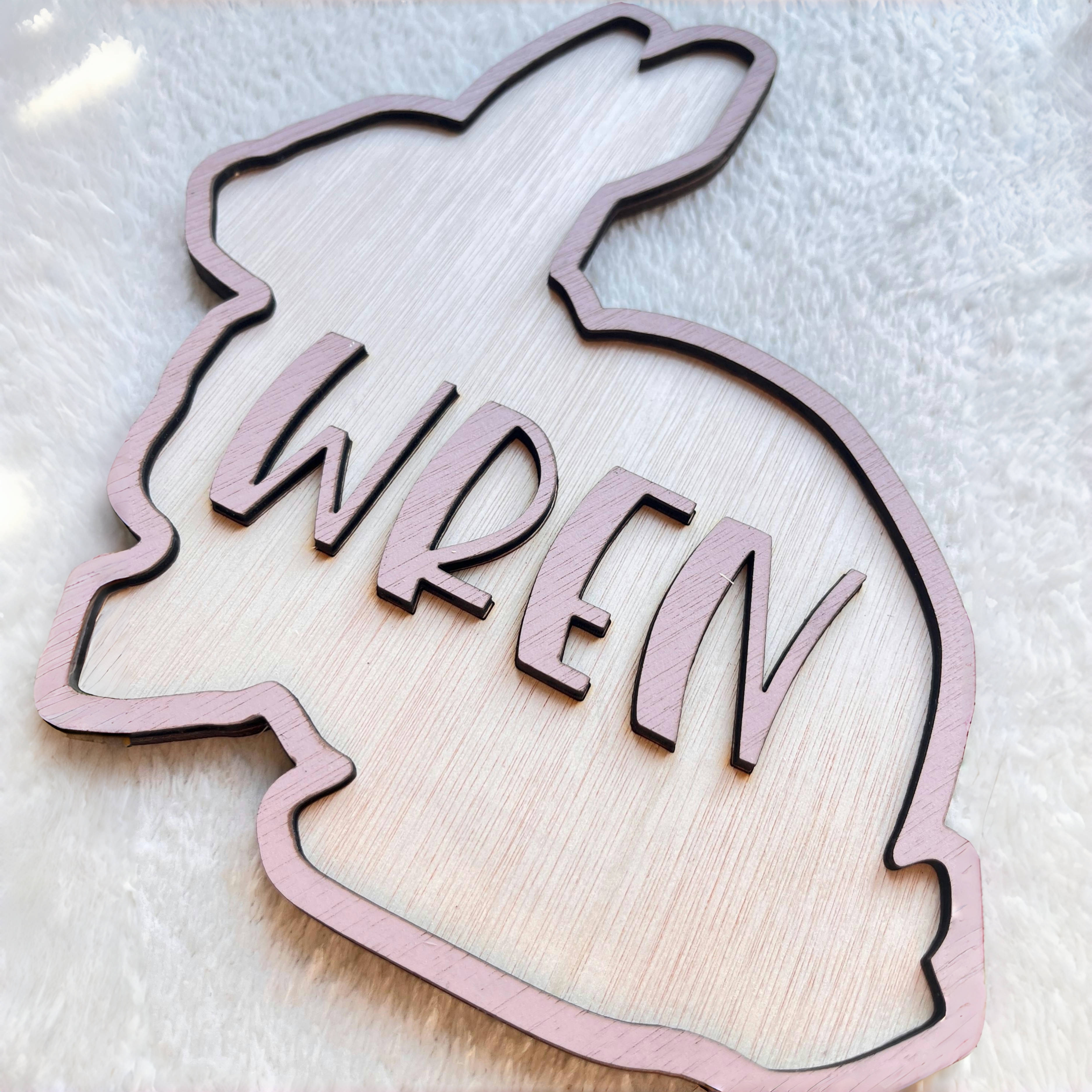 Personalized Bunny Name Wooden - Baby Nursery Wall Decor incelemesi ve fiyatı