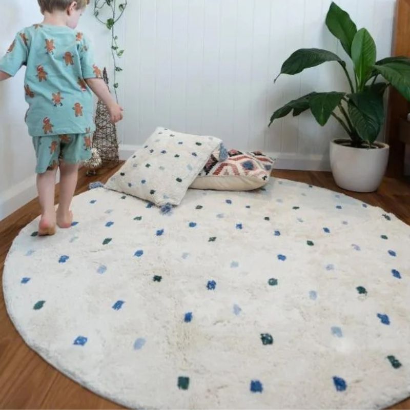 Dot Fluffy Carpet Living Room  - Baby Nursery Rug incelemesi ve fiyatı