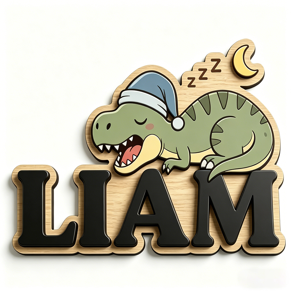 Personalized Sleepy Dinosaur N - Baby Nursery Name incelemesi ve fiyatı