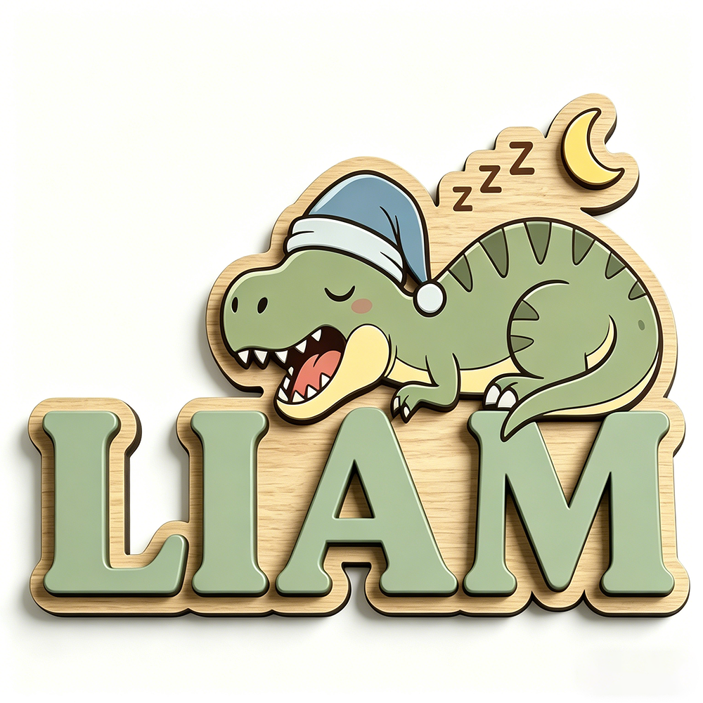 Personalized Sleepy Dinosaur N - Baby Nursery Name incelemesi ve fiyatı