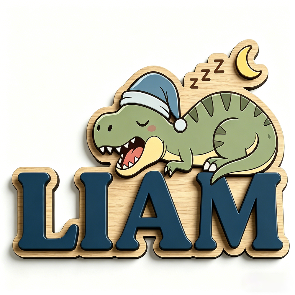 Personalized Sleepy Dinosaur N - Baby Nursery Name incelemesi ve fiyatı