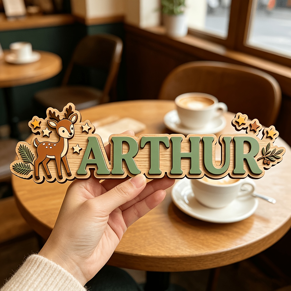 Custom Deer & Star Wooden Name - Baby Nursery Name incelemesi ve fiyatı