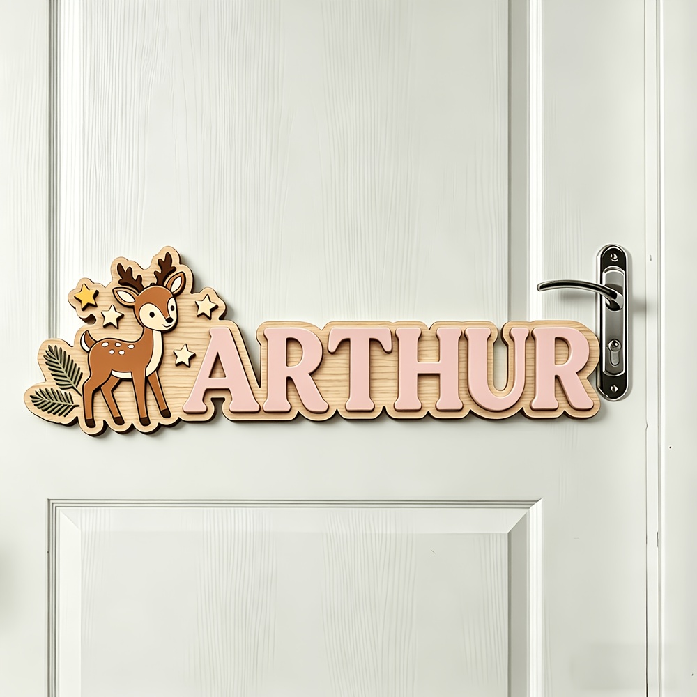 Custom Deer & Star Wooden Name - Baby Nursery Name incelemesi ve fiyatı